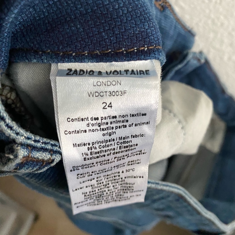 Zadig & Voltaire Mid Rise Bootcut Jean 30”inseam size 24 Long - Picture 5 of 7